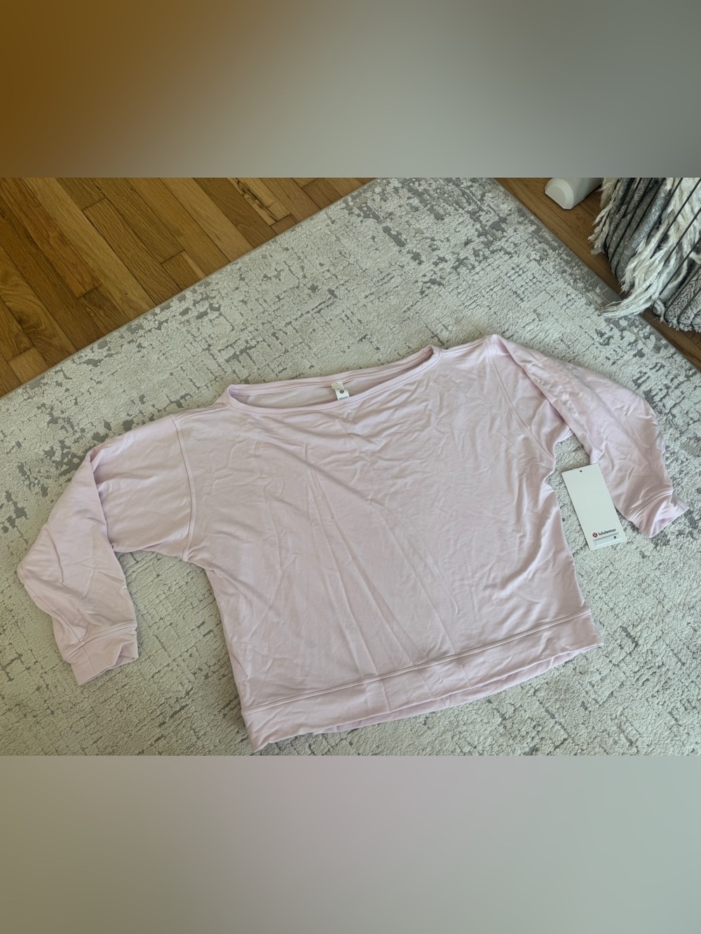 Lululemon Light Pink BeCalm Oversized Boatneck Long Sleeve Shirt Top